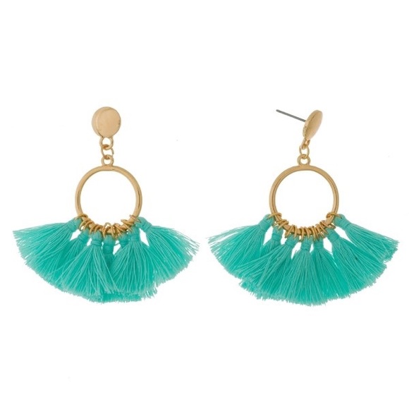 Chic by the Beach Jewelry - Mint tassel earrings
